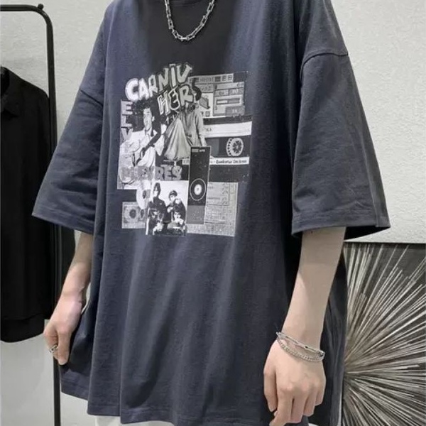 Áo thun tay lỡ nam nữ, áo phông unisex from rộng chất cottong thấm hút mồ hôi in hình Hers