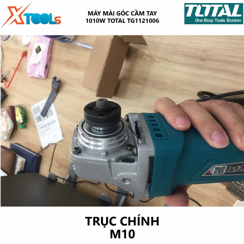 Máy mài cầm tay tốc TOTAL TG1121006 Máy cắt kim loại công suất 1010W, bền, hiệu suất cao, tay cầm bóp tiện lợi