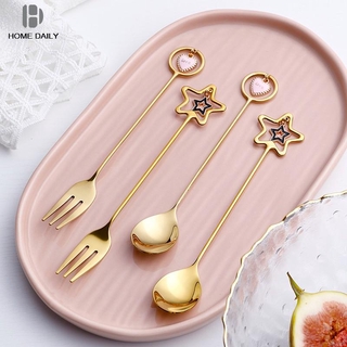 Muỗng Cà Phê Cán Dài Bằng Thép Không Gỉ Kiểu Dáng Dễ Thương