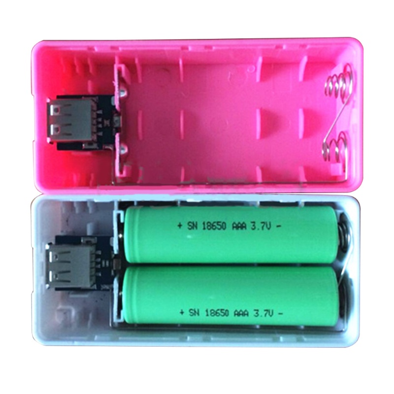 Hộp 2 pin dự phòng 18650 cổng usb dung lượng 5600mah cho điện thoại di động diy