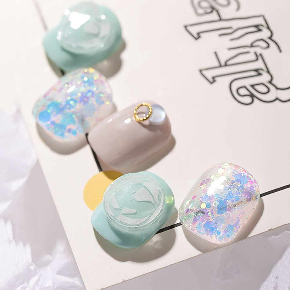 [Hàng mới về] Miếng dán trang trí móng tay hình trái tim/ bong bóng trong suốt 5d DiY