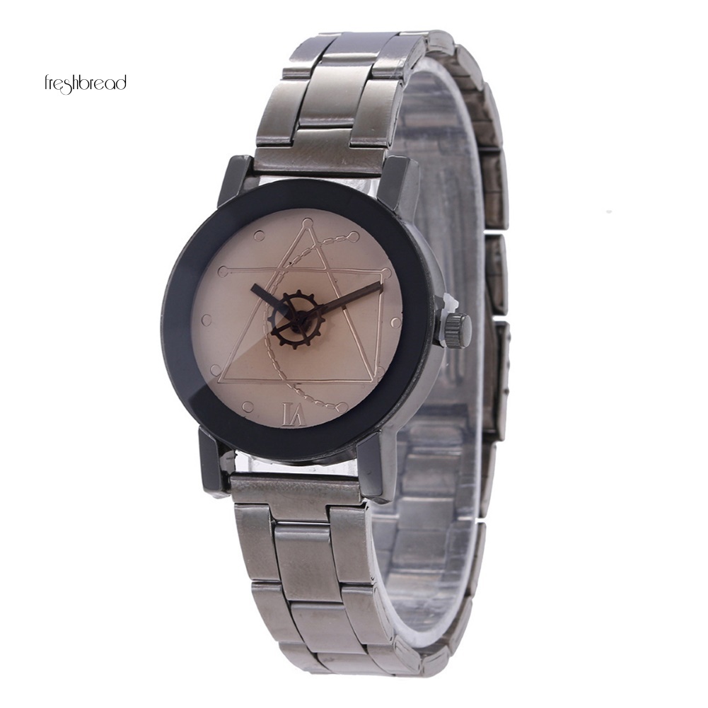 Đồng Hồ Đeo Tay Mặt Tròn Dây Thép Không Gỉ Cho Cặp Đôi