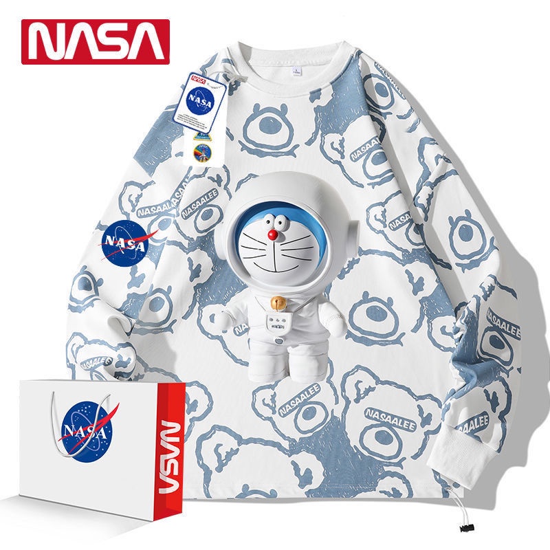 Áo Thun Sweater Dáng Rộng In Họa Tiết Hoạt Hình Gấu Doraemon Thời Trang Mùa Thu Cho Cặp Đôi