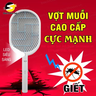 Vợt muỗi cao cấp LỚN chính hãng DP, có đèn pin, sạc điện bằng cáp USB thông minh