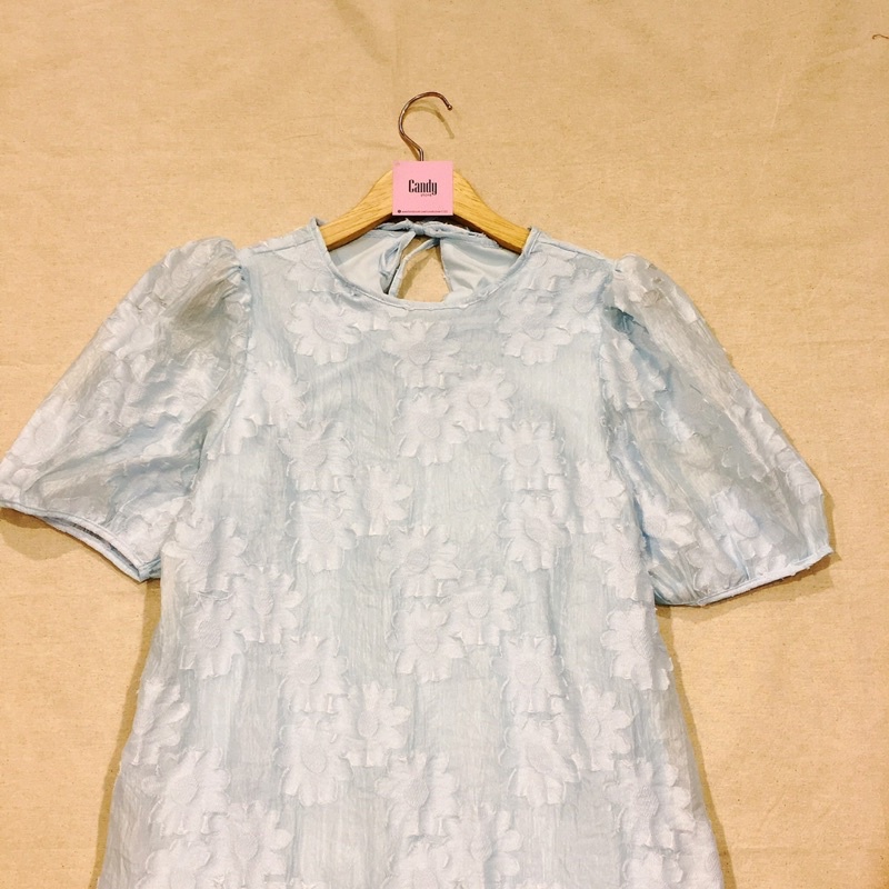 Đầm đuôi cá form suông hoa xanh