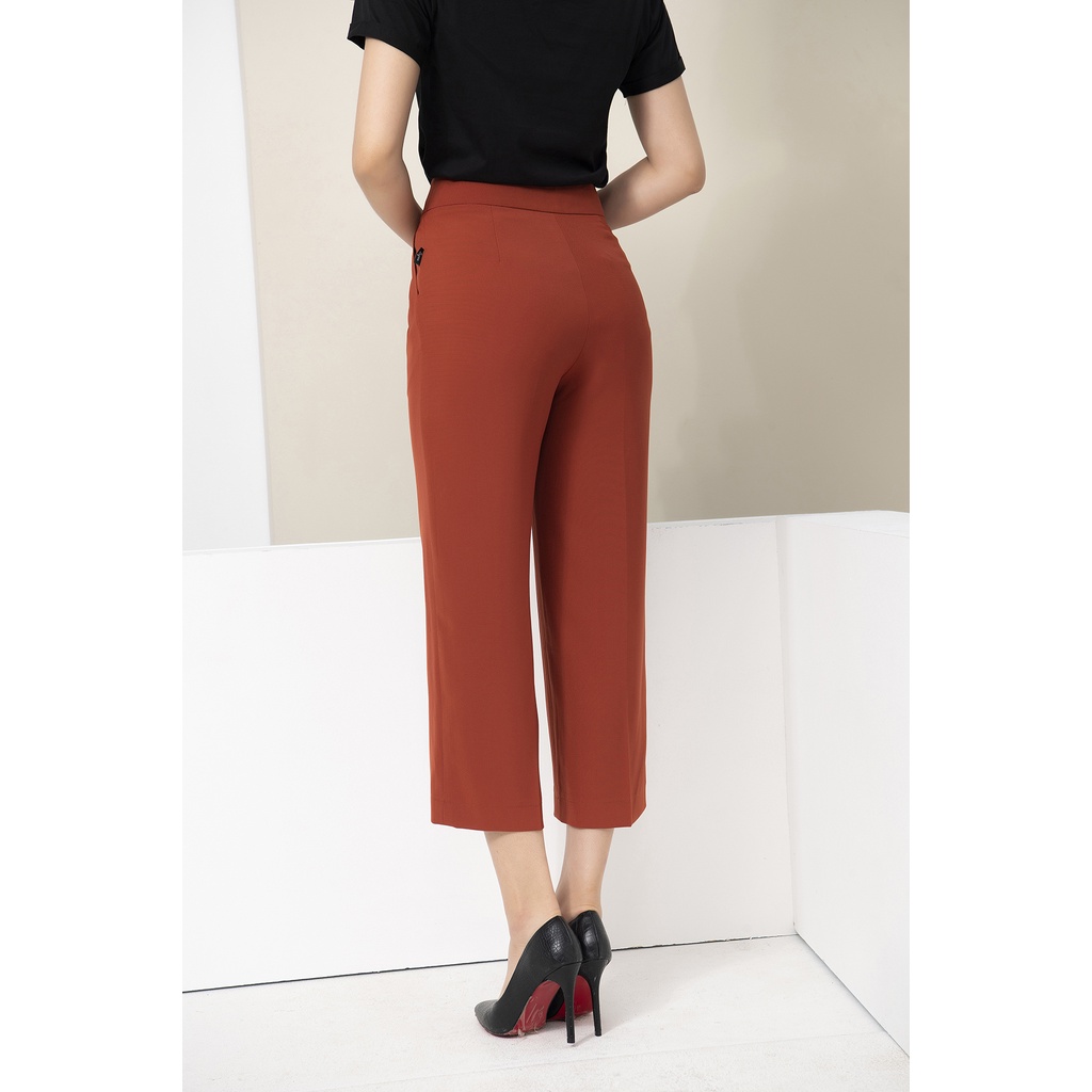 Quần Suông Ống Rộng Cạp Cao Khóa Sườn LUPERI LFQD2100 Vải Đũi Hàn Không Nhăn Không Xù