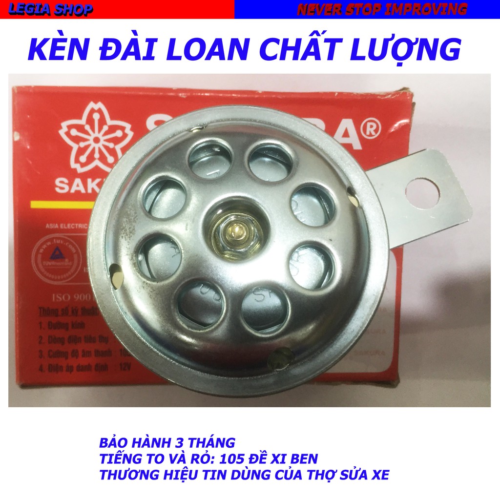 KÈN XE MÁY - CÒI XE MÁY 12V SAKURA BẠC 65MM