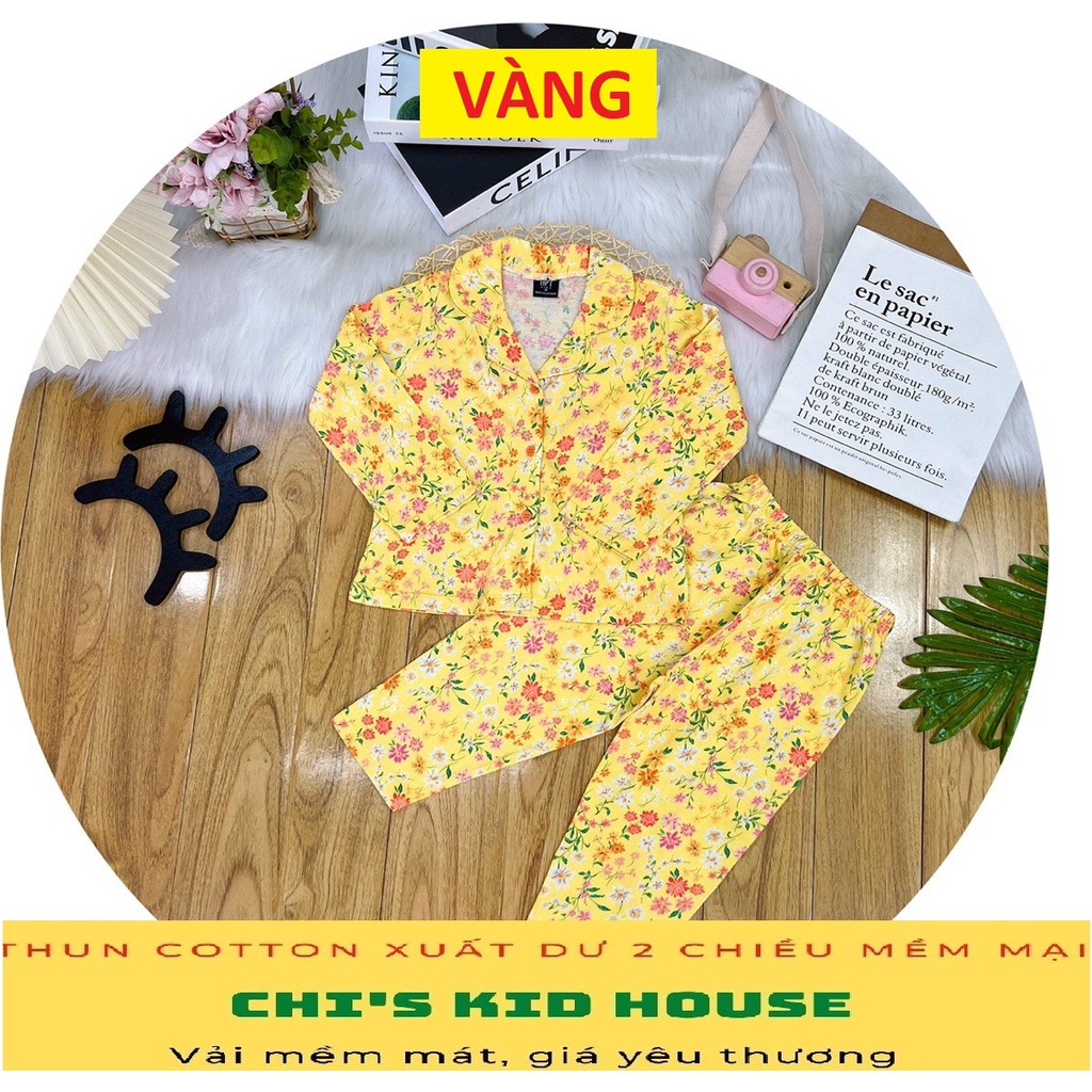 ĐỒ BỘ DÀI TAY/ PYJAMA THUN COTTON 2 CHIỀU XUẤT DƯ  CHO BÉ MẶC NGỦ 9-25KG