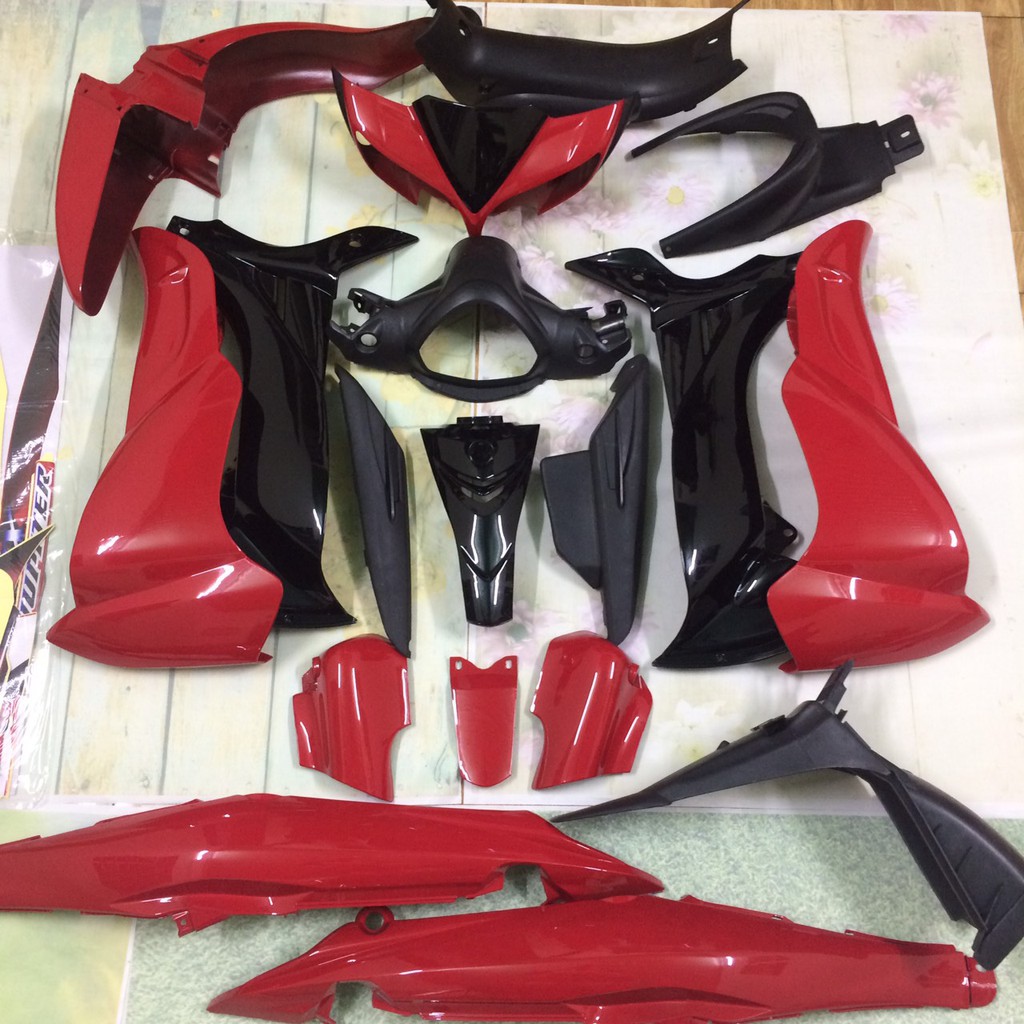 Bộ vỏ nhựa xe JUPITER gavita MÀU ĐỎ  -dàn áo xe jupiter MX TẶNG TEM  ,nhựa nguyên sinh loại 1