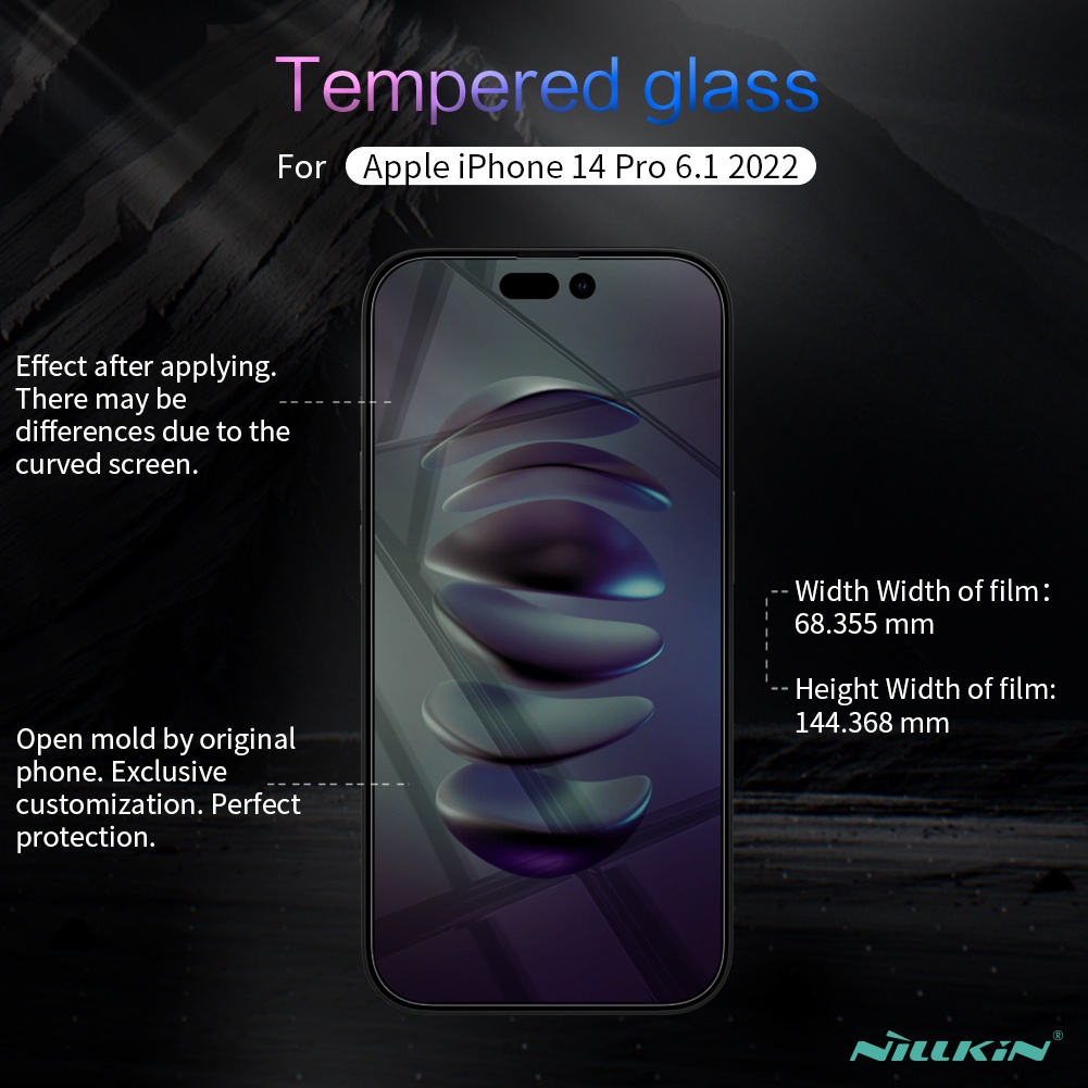 Kính cường lực 9H NILLKIN chống chói &amp; dấu vân tay thích hợp cho iPhone 14 Pro