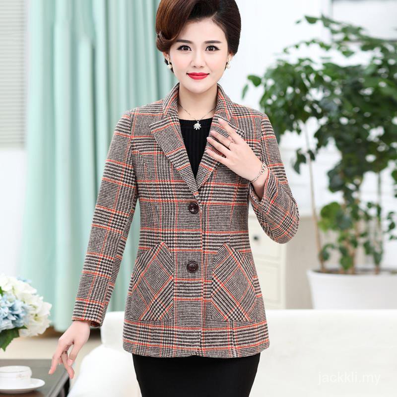 Áo Khoác Vest Dáng Ngắn Thời Trang Xuân Thu Cho Phụ Nữ Trung Niên 50 Tuổi