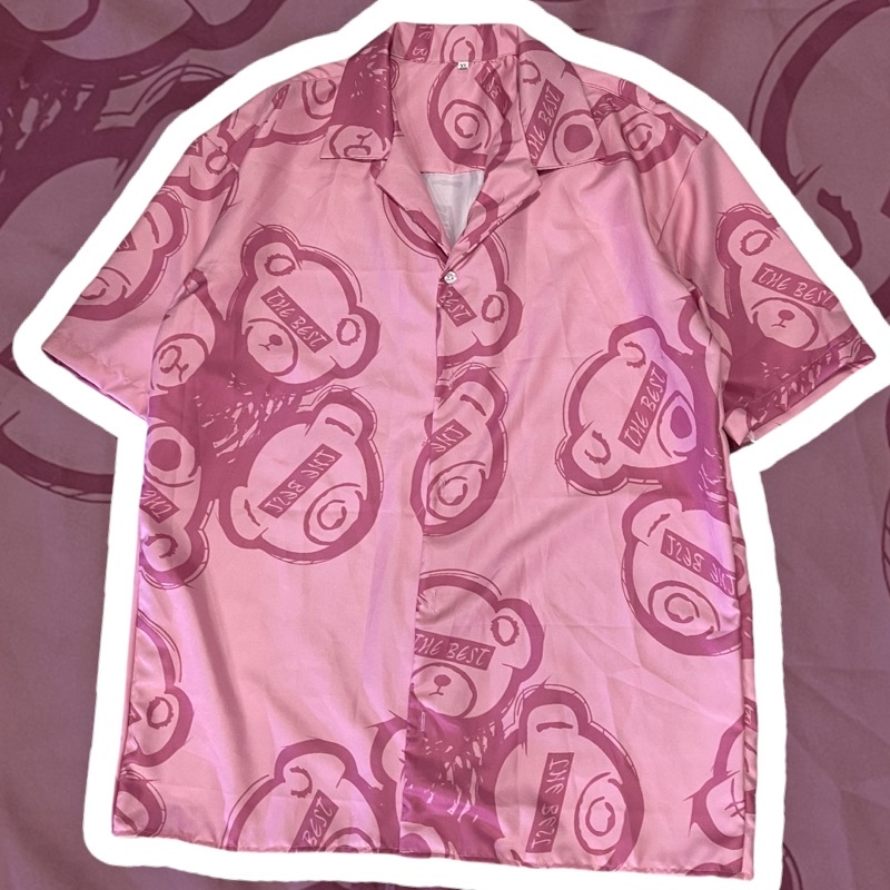 Áo sơ mi tay ngắn hoạ tiết Gấu