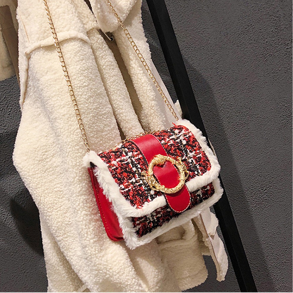 [BỘ SƯU TẬP MỚI] Túi đeo chéo vải thời trang Hàn Quốc, túi viền bông mới - Doodoo Shop