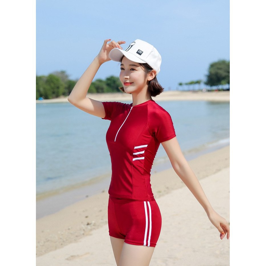 Bộ bơi cộc tay sọc KÍN ĐÁO THANH LỊCH MS9035