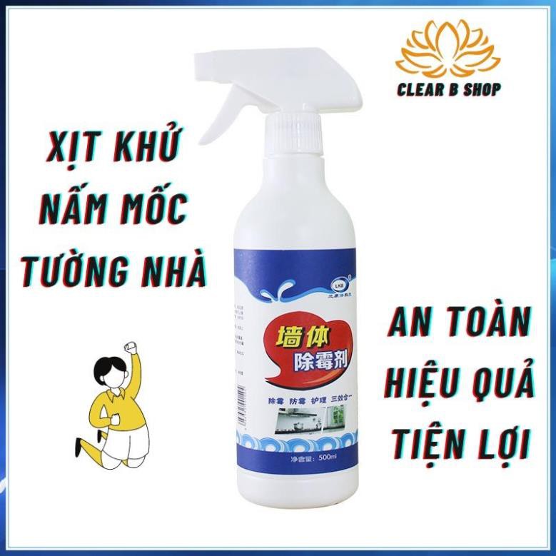 Xịt Sạch Ẩm Mốc, Loại Bỏ Ẩm Mốc, Vết Ố Bẩn Trên Tường Nhà Không Làm Hỏng Tường - CLEAR B-Shop