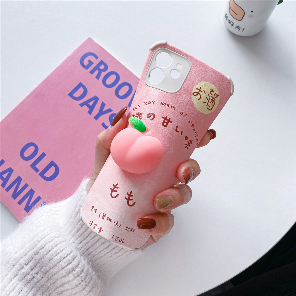 Ốp điện thoại da silicon mềm hình quả đào cho iPhone 6 / 6S / 7 / 8 Plus X XR Xs Max 11/12 Pro Max | BigBuy360 - bigbuy360.vn