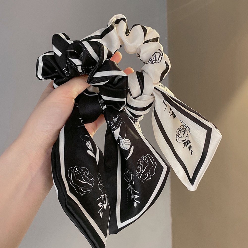 Dây Buộc Tóc Ruy Băng Thắt Nơ In Họa Tiết Hoa Phong Cách Cổ Điển Thời Trang Mùa Hè Mới Cho Nữ