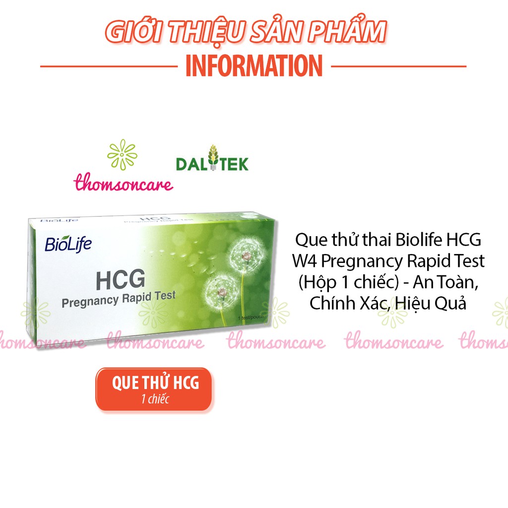 Que thử thai thế hệ mới HCG Biolife - test thai nhanh, chính xác, giao hàng kín đáo, che tên