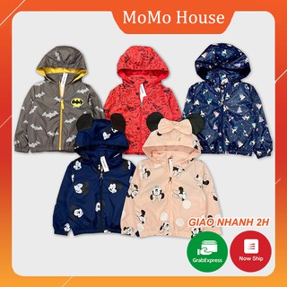 Áo Gió Cho Bé Trai Bé Gái 5 Màu Bên Trong Lót Cotton