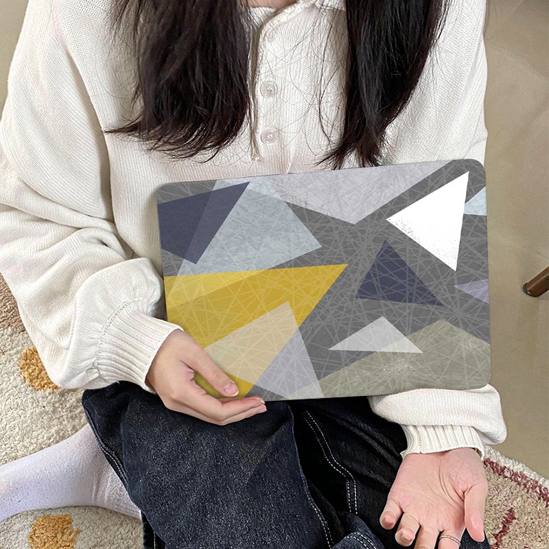 Ốp Máy Tính Bảng Họa Tiết Hình Học Có Bàn Phím Cho MacBook Air 13 A1466 A1369 2012-2017 Release M1 Pro 13 inch A2338 A2289 A2251 New Air13 A2337 A1932