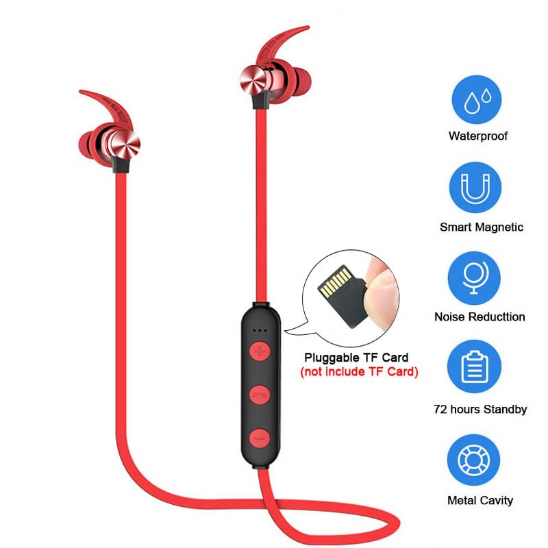 Tai Nghe Thể Thao Bluetooth Không Dây Xt22 Có Nam Châm Hít Hỗ Trợ Thẻ Nhớ TF/Thẻ Nhớ TF