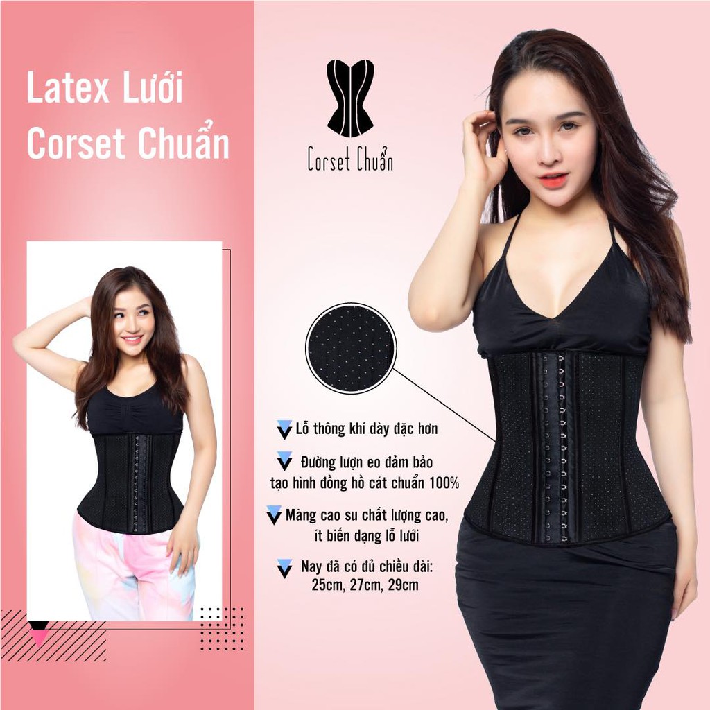 [EO THON + LƯNG THẲNG] Đai nịt bụng Latex Corset Chuẩn Hy Lạp siêu giảm mỡ bụng