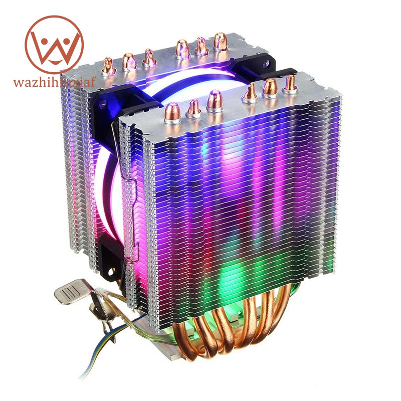 6 Heat Pipe Cpu Cooler Led Fan 3 Line Cpu Fan For Intel 775 wazhihfuxiaf