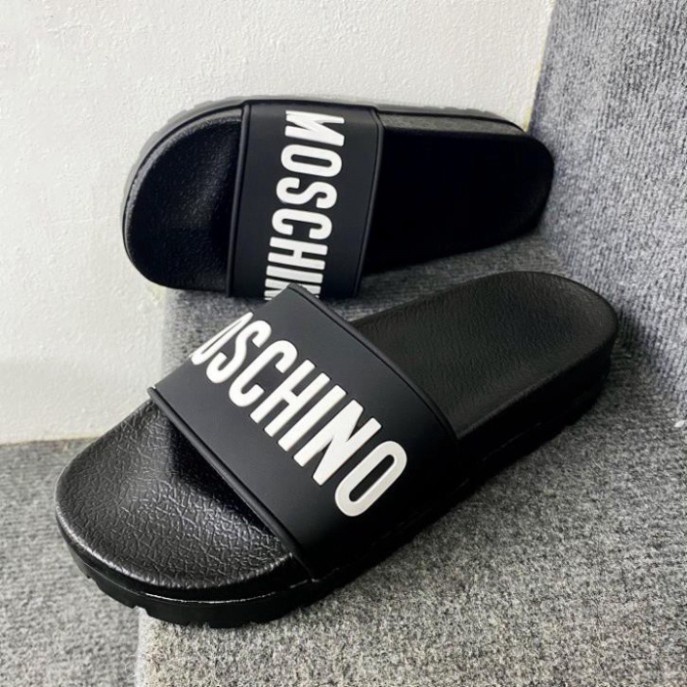 [Ảnh+Video thật] Dép Moschino Đế Cao Su 4 cm - Dép Quai Ngang Nam Nữ Cao Cấp Hottrend 2022