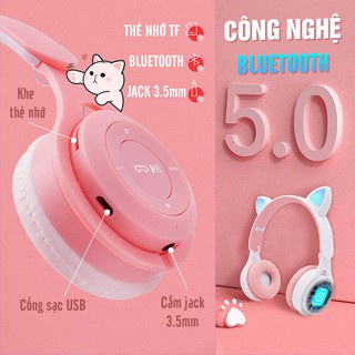 Tai Nghe Chụp Tai Bluetooth P47 Mèo Rễ Thương Pin Trâu Không Dây Có Mic Có Thẻ Nhớ Âm Bass Cực Chất TV8 LTV_BOX