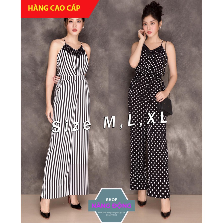 Jumpsuit 💕FREESHIP💕Giảm 45k Khi Mua Đơn Từ 500k - Jum dài ống suông 2 dây phối ren ngực xinh xắn TJ966