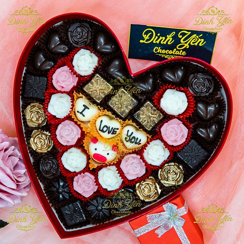 Hộp quà tặng socola valentine/22x6cm/M3C/39 viên