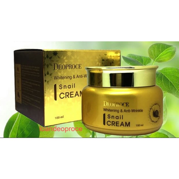 Kem DEOPROCE làm trắng và chống nếp nhăn thành phần từ dịch nhầy ốc sên 100 ml