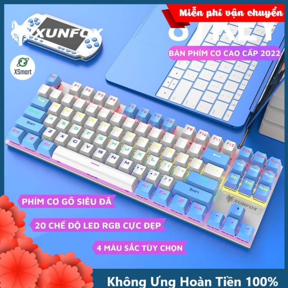 Bàn Phím Cơ Máy Tính Gaming XSMART K80 Blue Switch LED RGB 20 Chế Độ Cực Đẹp Phiên Bản Mới Nhất 2022 Dùng Cho Laptop, PC
