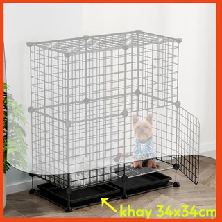 [ XẢ HÀNG ] Khay vệ sinh chuồng mèo bằng nhựa giá rẻ lắp vừa chuồng lắp ghép, kích thước khay 32x32x5cm, 34x34x4cm,