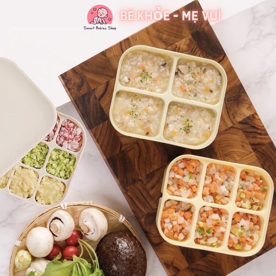 KHAY SILICONE TRỮ ĐÔNG ĐỒ ĂN DẶM , HỘP TRỮ THỨC ĂN CHO BÉ, HỘP ĐỰNG THỰC PHẨM, SMART BABIES SHOP