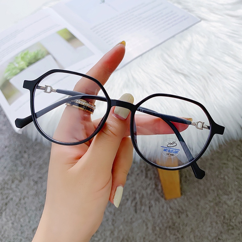 Mắt Kính Gọng Tròn Chống Ánh Sáng Xanh Hình Chữ D Thời Trang Hàn Quốc Cổ Điển