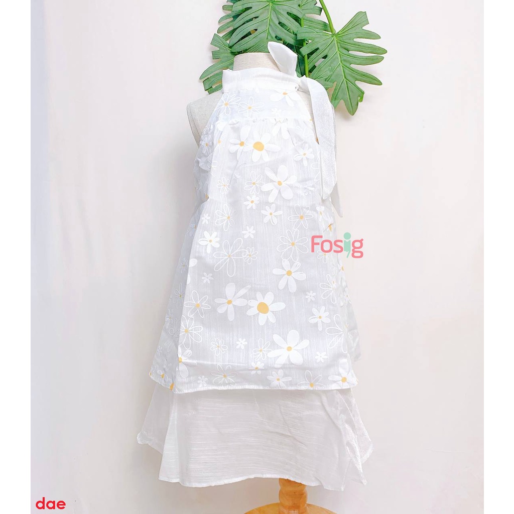 Đầm Voan Sát Nách Công Chúa - Trắng Hoa Cúc