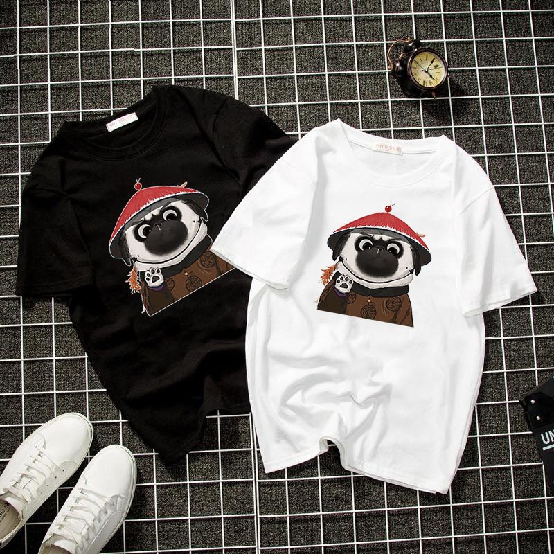 Áo thun form rộng unisex pug công công vải dày mịn 2019T22017