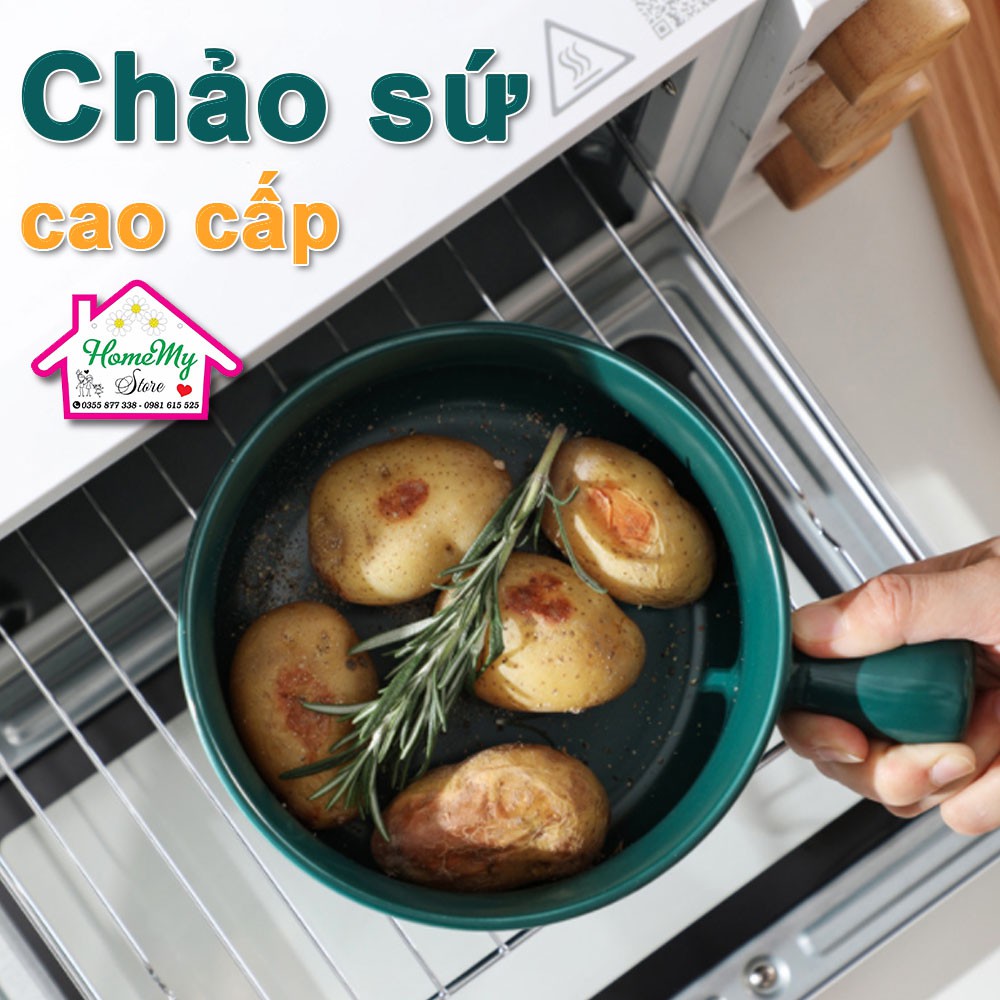 [Hot] Chảo sứ  chảo gốm tay cầm béo 6 màu kiêm tô bát khay nướng sứ tiện lợi HomemyStore decor nhà xinh