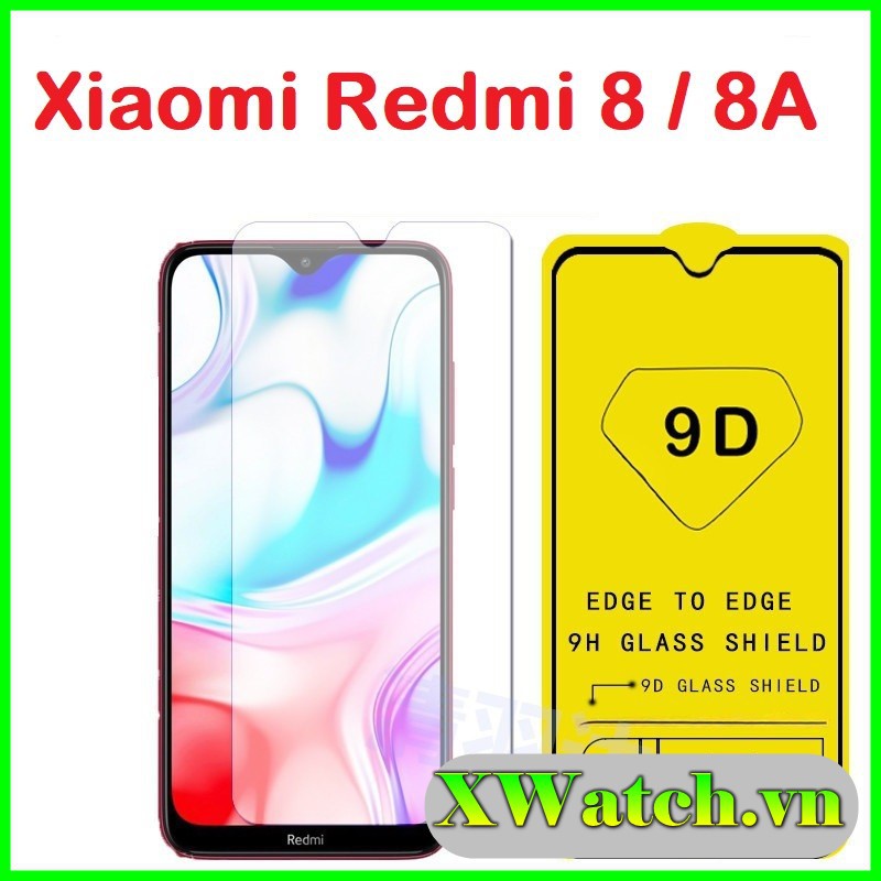 Cường lực Xiaomi Redmi 8 / 8A Full màn không chấm liti, hít toàn màn hình