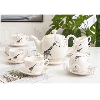 Bộ trà (ấm-chén-đĩa) sứ cao cấp Hàn Quốc