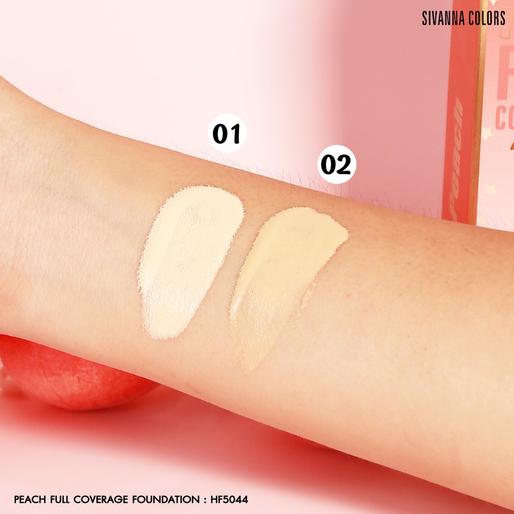 [Auth Thái] Kem Nền Sivanna Che Phủ Cao Siêu Mịn Tông Tự Nhiên 35ml Peach Lovely HF5044 No.02 - Peach Lovely Foundation