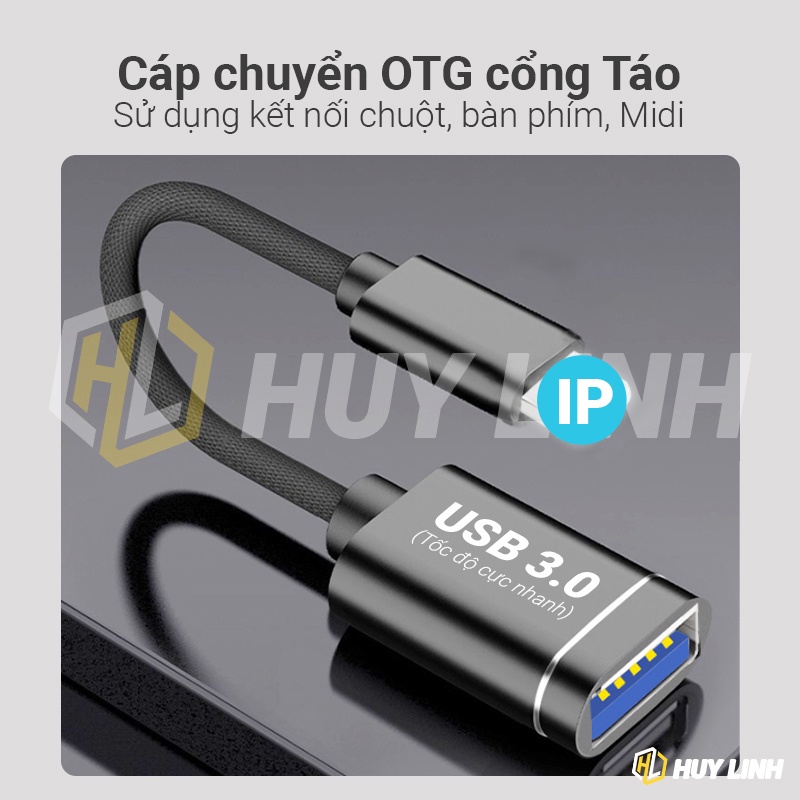 Cáp chuyển OTG ra USB 3.0 - HL401 dây bọc dù kết nối chuột bàn phím