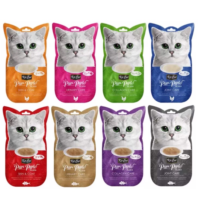 Súp thưởng Kitcat Purr Puree PLUS+ cho mèo (gói 4 thanh)