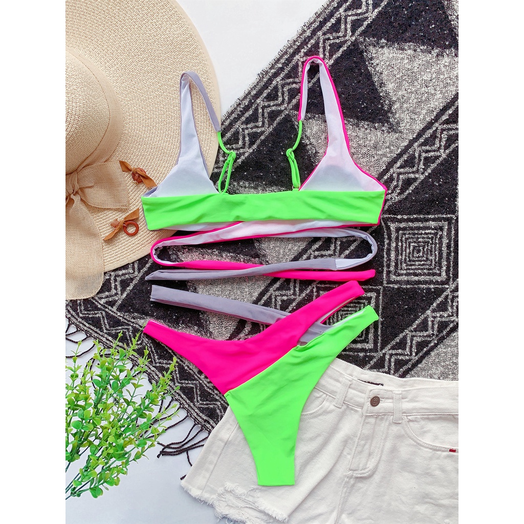 Bikini 2 mảnh 6124 phối màu độc đáo phong cách Âu Mỹ thời trang cho nữ | BigBuy360 - bigbuy360.vn