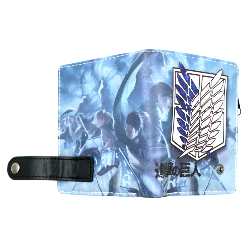 Attack on Titan short synthetic leather wallet zipper purser with coin pocket