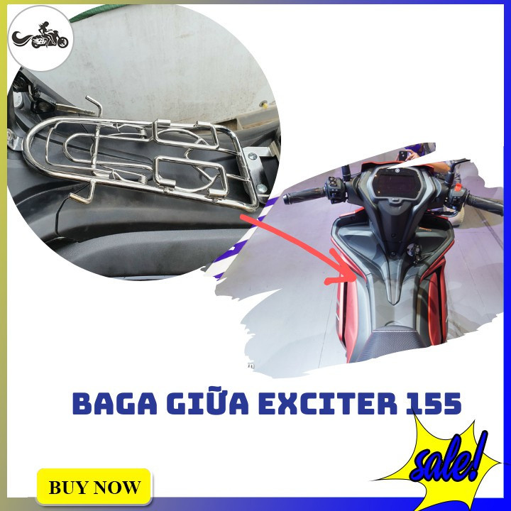 Baga Giữa Cho Xe Exciter 155 INOX 10LI  Ex2021 ( TRẮNG INOX, SƠN TĨNH ĐIỆN ĐEN, TITAN 7 MÀU ) BH 1 ĐỔI 1