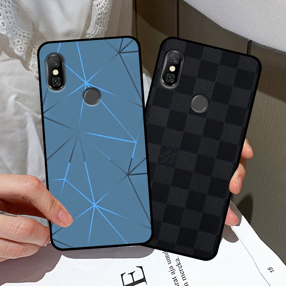 Ốp Xiaomi Redmi Note 5 / Note 5 Pro / Note 6 Pro in hình thương hiệu LV, họa tiết xanh bạc siêu đẹp