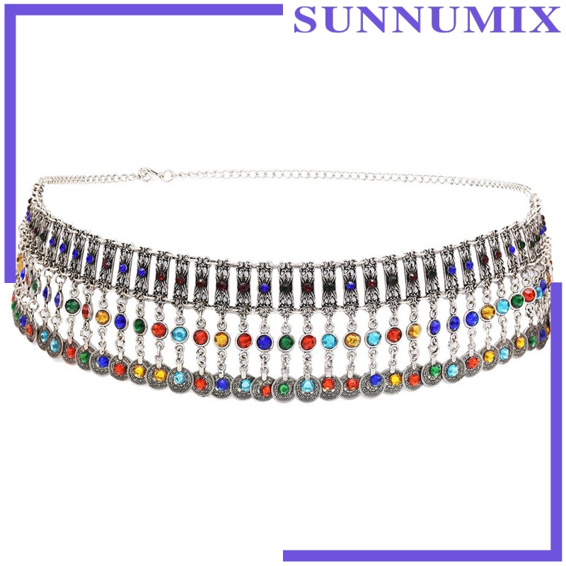 Thắt Lưng Chuỗi Đồng Xu Mạ Bạc Phong Cách Boho