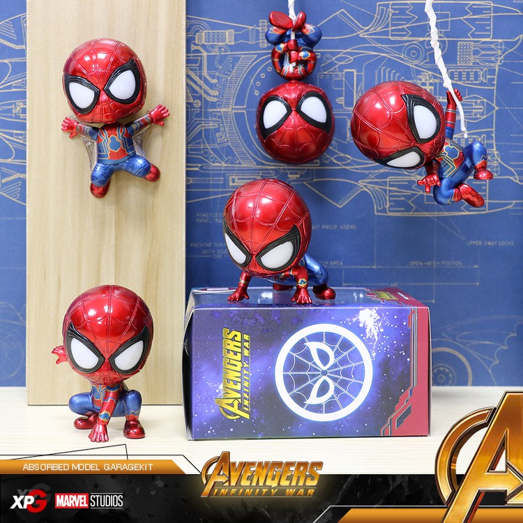 Mô hình Spiderman Chibi - Mô hình Avenger, Marvel （bộ 5 con）